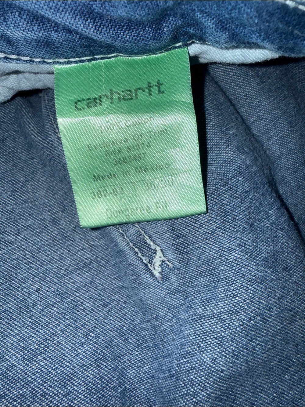 Mens Cartheart Classic Straight-Leg Blue Jeans - Picture 6 of 6
